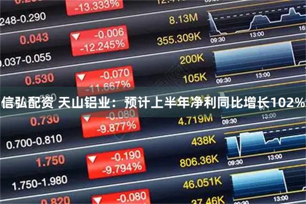 信弘配资 天山铝业：预计上半年净利同比增长102%